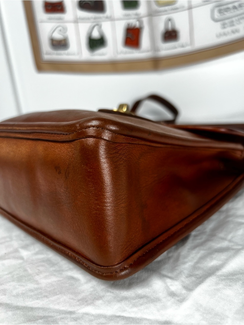 Vintage Coach Murphy Bag 9930 British Tan Leather Crossbody USA Made Pre-1994 - Picture 7 of 16